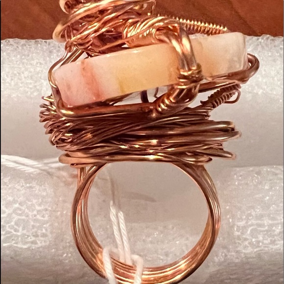 AGATE & CRYSTAL CHARM RING - Picture 7 of 13